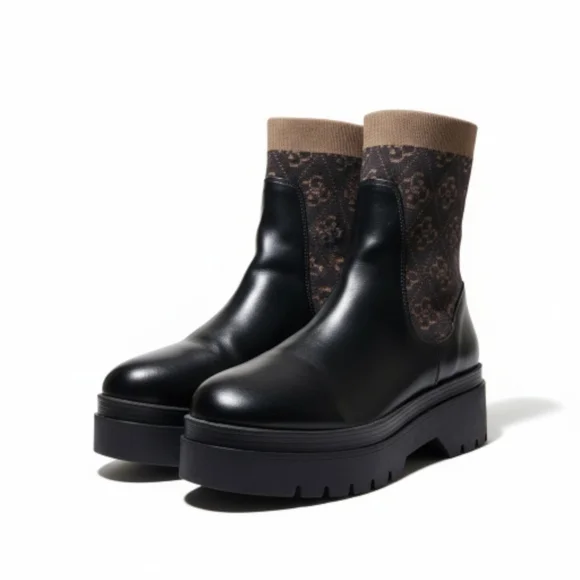 Guess Black and Brown Ankle Booties US 8.5 - Picture 1 of 6